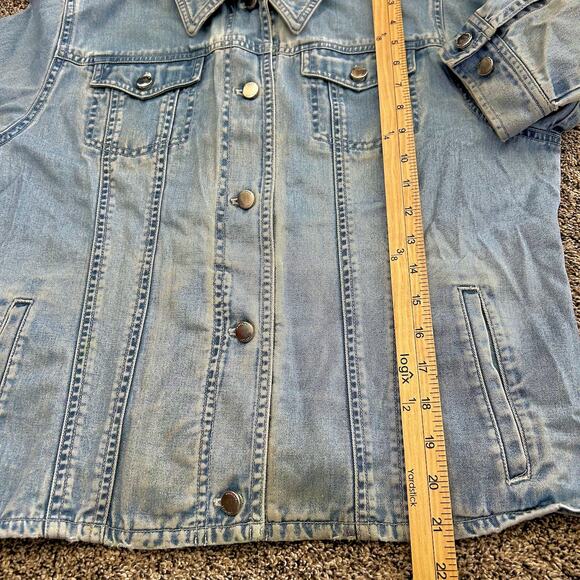 Ralph Lauren 90s Vintage Distress Light Medium Denim Jean Jacket Boho MED - Picture 13 of 13